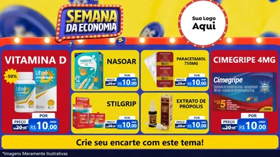 Modelo de TV para TV Horizontal com o tema Semana da Economia para Farmácia