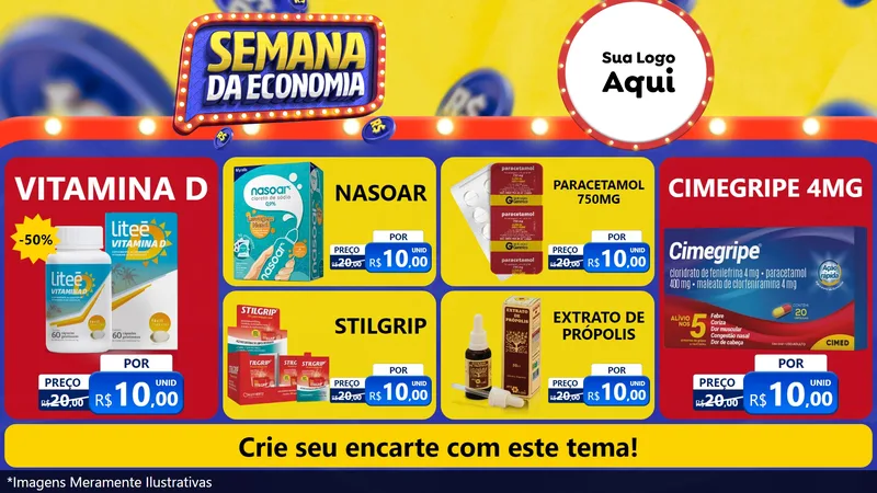 Modelo de TV para TV Horizontal com o tema Semana da Economia para Farmácia