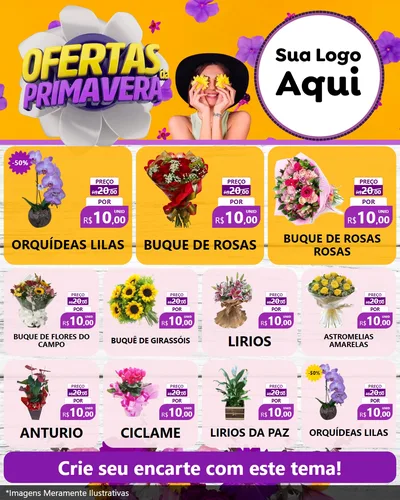 Modelo de Rede Social para Feed Instagram com o tema Ofertas Da Primavera para Floricultura e jardim