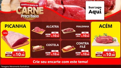 Modelo de TV para TV Horizontal com o tema Quarta e Quinta da Carne para Açougue