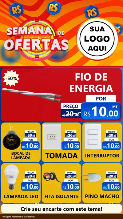 Modelo de Rede Social para Stories com o tema Semana de Ofertas para Materiais Elétricos