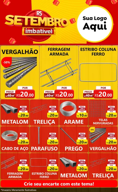 Modelo de Encarte para Encarte Grande com o tema Setembro Imbatível para Ferragens