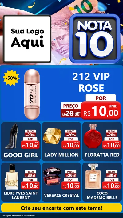 Modelo de Rede Social para Stories com o tema Nota 10 para Perfumes