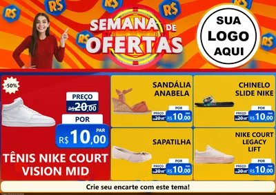 Modelo de Encarte para Encarte A4 Horizontal com o tema Semana de Ofertas para Calçados
