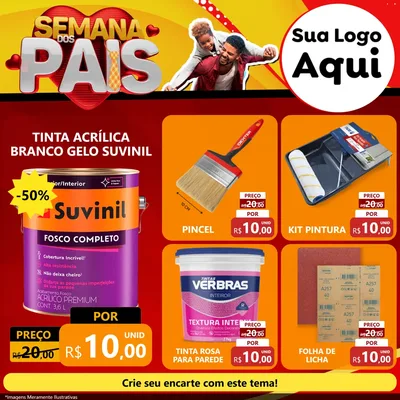Modelo de Rede Social para Feed Facebook com o tema Semana Dos Pais para Tintas e Ferramentas