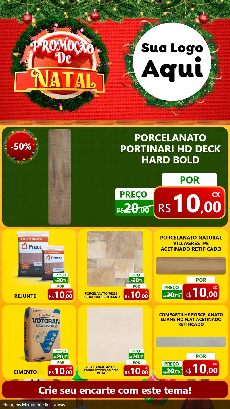 Modelo de Rede Social para Stories com o tema Promoção de Natal para Pisos e revestimentos