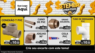 Modelo de TV para TV Horizontal com o tema Setembro Imbatível para Tubos e conexões