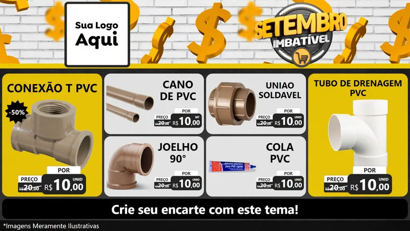 Modelo de TV para TV Horizontal com o tema Setembro Imbatível para Tubos e conexões