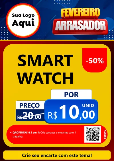 Modelo de Cartaz para Cartaz A4 Vertical com o tema Fevereiro Arrasador para Informática