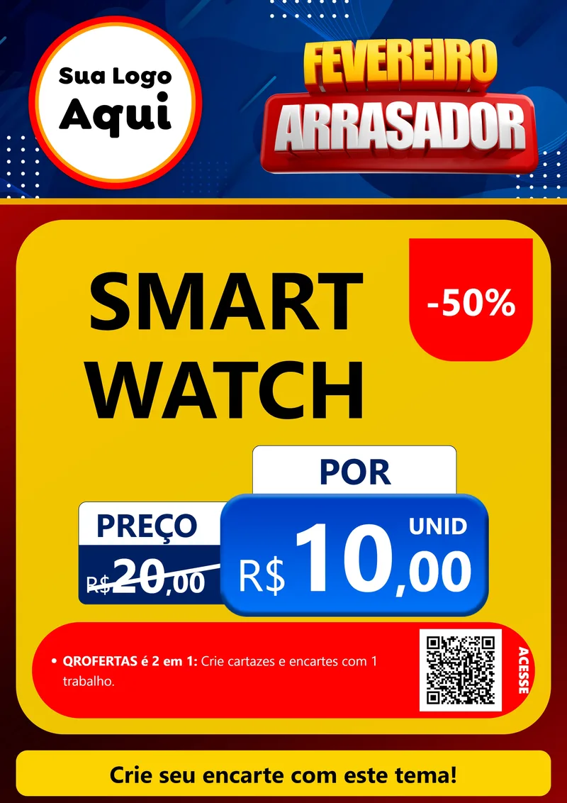 Modelo de Cartaz para Cartaz A4 Vertical com o tema Fevereiro Arrasador para Informática