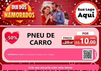 Modelo de Cartaz para Cartaz A4 Horizontal com o tema Dia Dos Namorados para Auto peças
