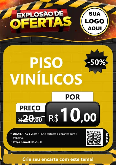 Modelo de Cartaz para Cartaz A4 Vertical com o tema Explosão de Ofertas para Material para Construção