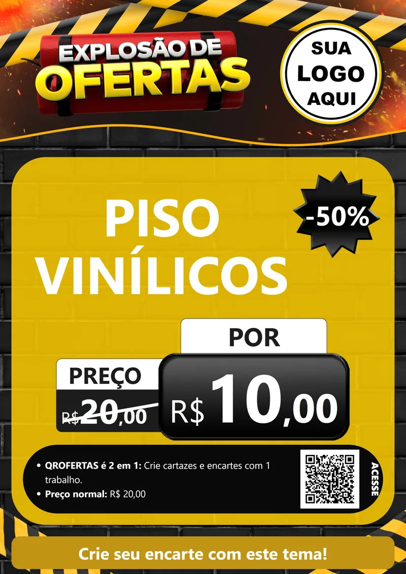 Modelo de Cartaz para Cartaz A4 Vertical com o tema Explosão de Ofertas para Material para Construção