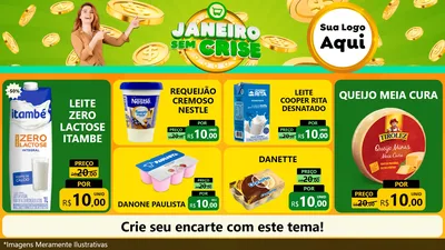 Modelo de TV para TV Horizontal com o tema Janeiro Sem Crise para Frios e Laticínios