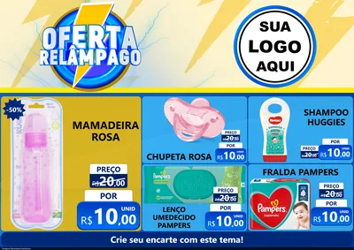 Modelo de Encarte para Encarte A4 Horizontal com o tema Oferta Relâmpago para Bebês