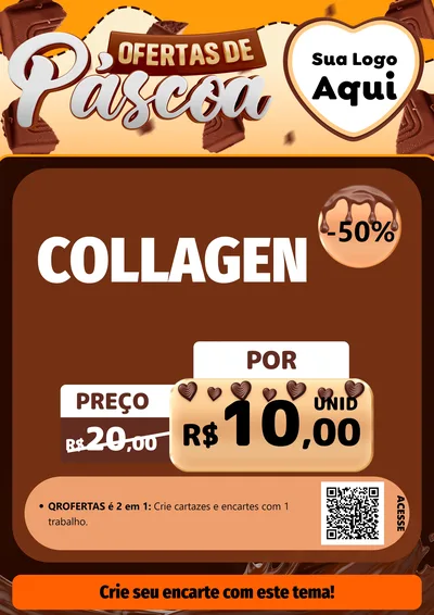 Modelo de Cartaz para Cartaz A4 Vertical com o tema Ofertas de Páscoa para Suplementos alimentares