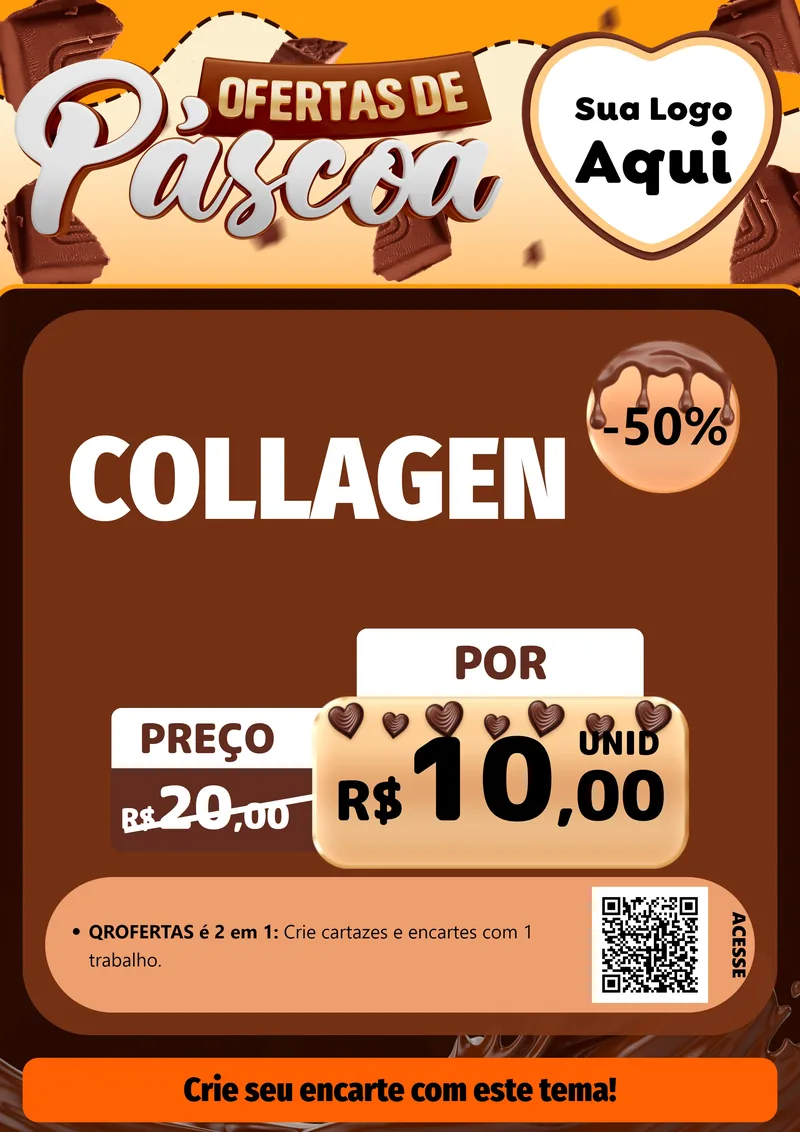 Modelo de Cartaz para Cartaz A4 Vertical com o tema Ofertas de Páscoa para Suplementos alimentares