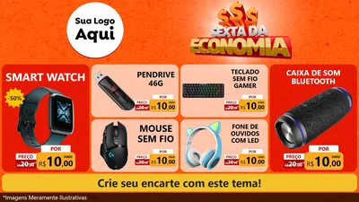 Modelo de TV para TV Horizontal com o tema Sexta da Economia para Informática