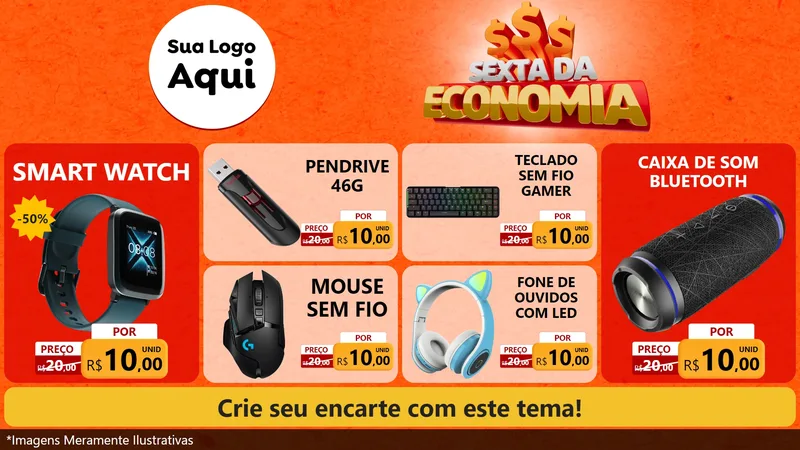 Modelo de TV para TV Horizontal com o tema Sexta da Economia para Informática