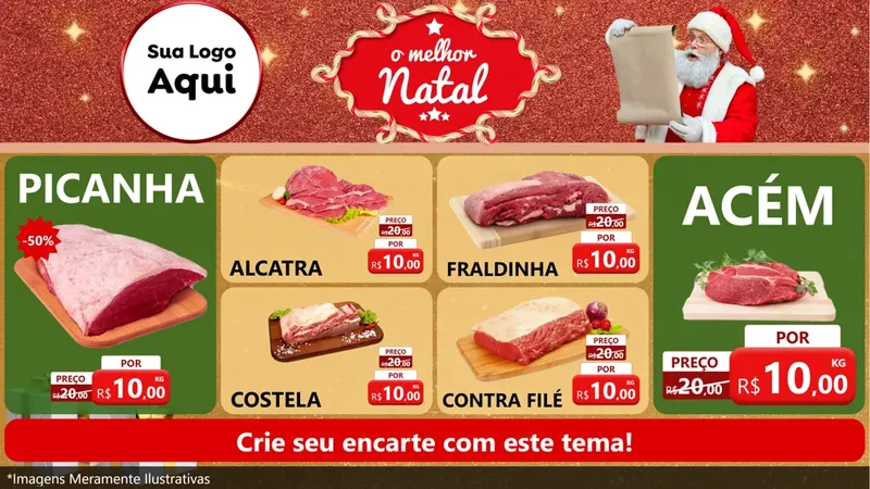 Modelo de TV para TV Horizontal com o tema O Melhor Natal para Açougue