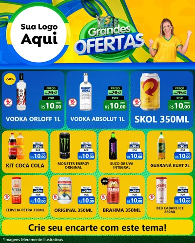 Modelo de Rede Social para Feed Instagram com o tema Grandes Ofertas para Distribuidora de bebidas