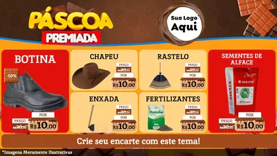 Modelo de TV para TV Horizontal com o tema Páscoa Premiada para Agropecuária
