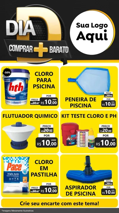 Modelo de Rede Social para Stories com o tema Dia D Mais Economia para Produtos para Piscina