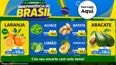 Modelo de TV para TV Horizontal com o tema Especial Independência do Brasil para Hortifrúti