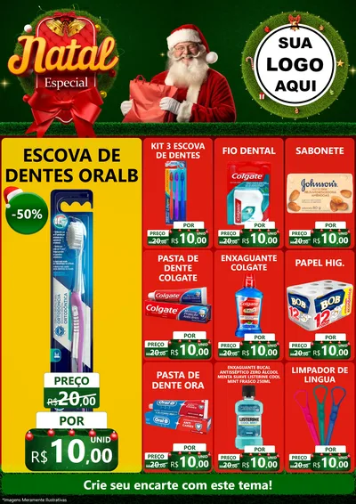 Modelo de Encarte para Encarte A4 Vertical com o tema Natal Especial para Higiene Pessoal