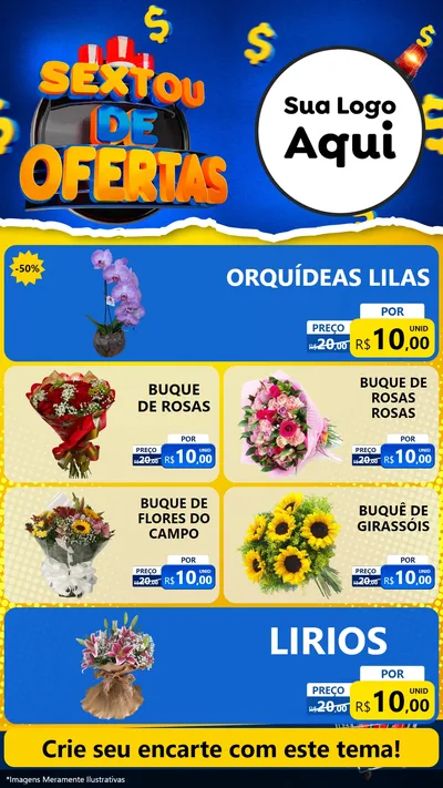 Modelo de TV para TV Vertical com o tema Sextou de Ofertas para Floricultura e jardim