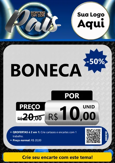 Modelo de Cartaz para Cartaz A4 Vertical com o tema Sorteio Dia Dos Pais para Brinquedos