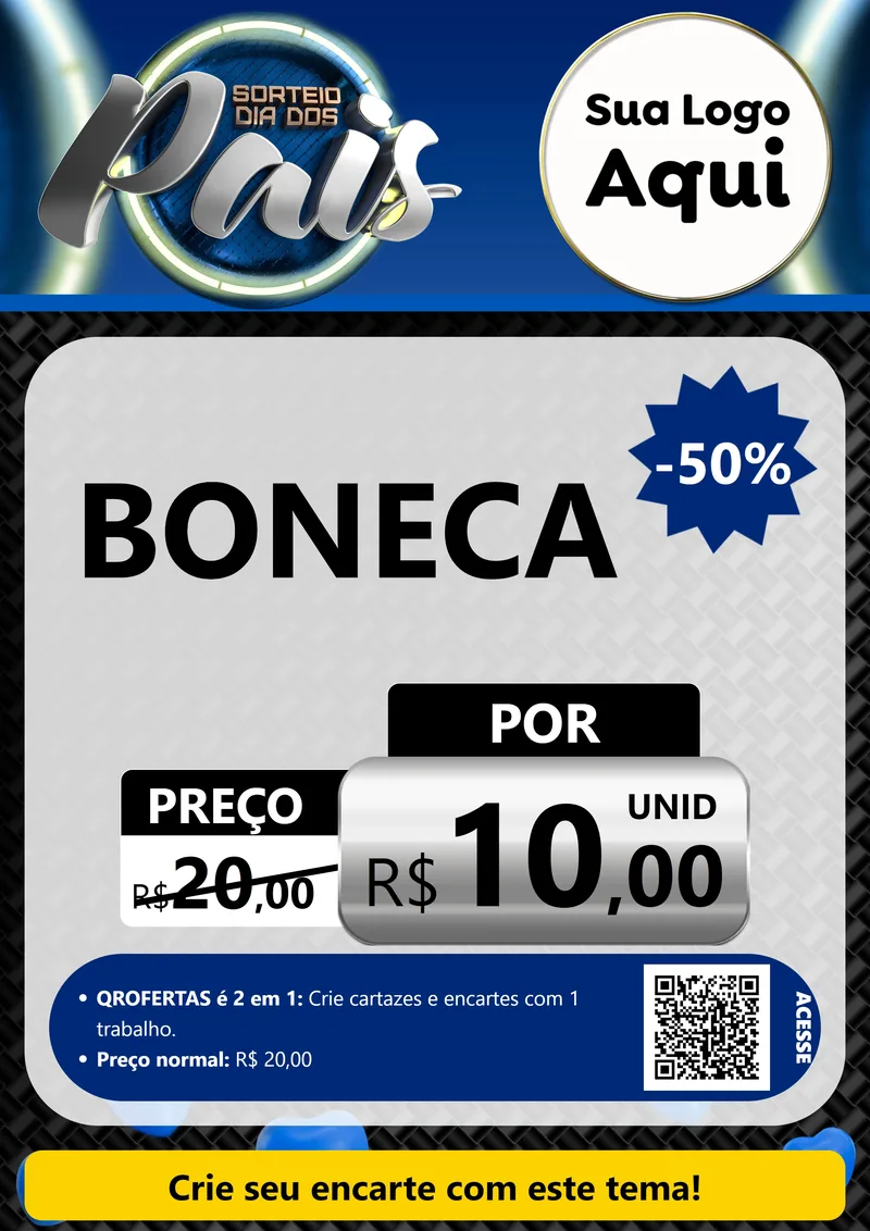 Modelo de Cartaz para Cartaz A4 Vertical com o tema Sorteio Dia Dos Pais para Brinquedos