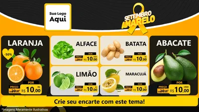 Modelo de TV para TV Horizontal com o tema Setembro Amarelo para Hortifrúti