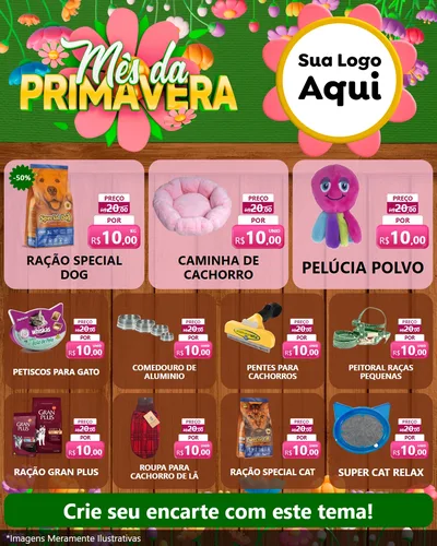 Modelo de Rede Social para Feed Instagram com o tema Mês da Primavera para Pet Shop