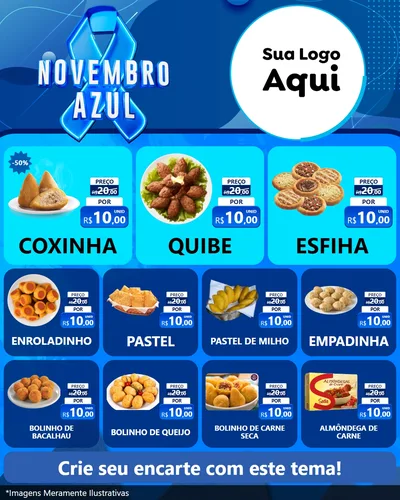 Modelo de Rede Social para Feed Instagram com o tema Novembro Azul para Salgadaria
