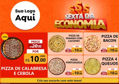 Modelo de Encarte para Encarte A4 Horizontal com o tema Sexta da Economia para Pizzaria