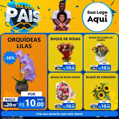 Modelo de Rede Social para Feed Facebook com o tema Dia dos Pais para Floricultura e jardim