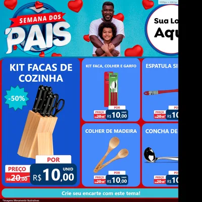 Modelo de Rede Social para Feed Facebook com o tema Semana Dos Pais para Utilidades Domésticas