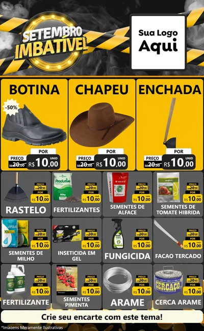 Modelo de Encarte para Encarte Grande com o tema Setembro Imbatível para Agropecuária