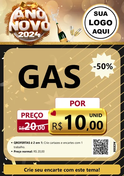 Modelo de Cartaz para Cartaz A4 Vertical com o tema Feliz Ano Novo 2027 para Água e gás