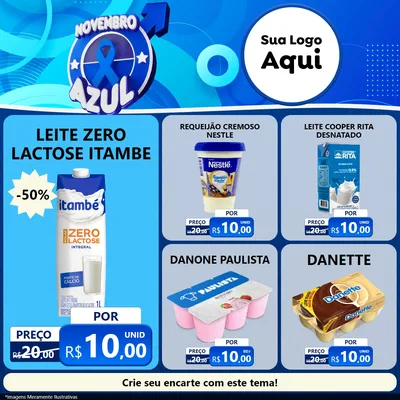 Modelo de Rede Social para Feed Facebook com o tema Novembro Azul para Frios e Laticínios