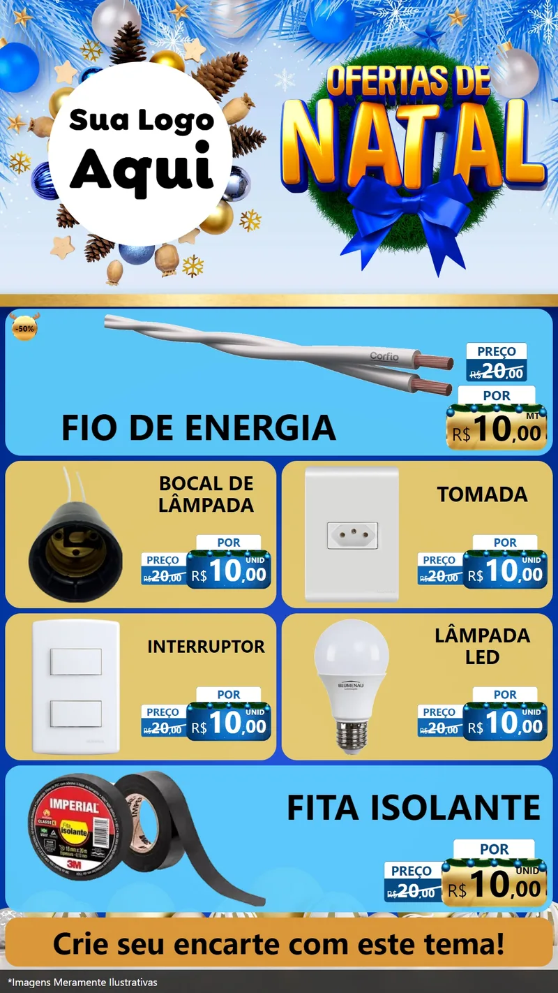 Modelo de TV para TV Vertical com o tema Ofertas de Natal para Materiais Elétricos