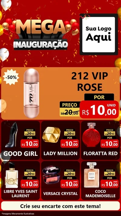 Modelo de Rede Social para Stories com o tema Mega Inauguração para Perfumes