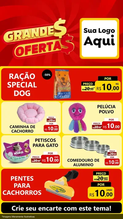 Modelo de TV para TV Vertical com o tema Grandes Ofertas para Pet Shop