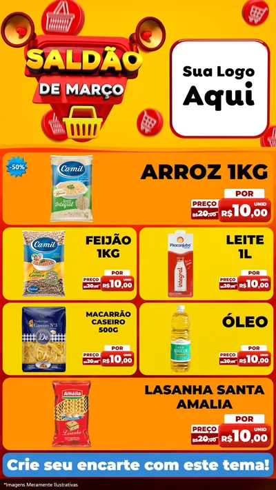 Modelo de TV para TV Vertical com o tema Saldão de Março para Supermercado