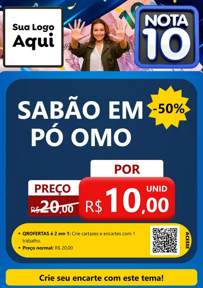 Modelo de Cartaz para Cartaz A4 Vertical com o tema Nota 10 para Produtos de Limpeza