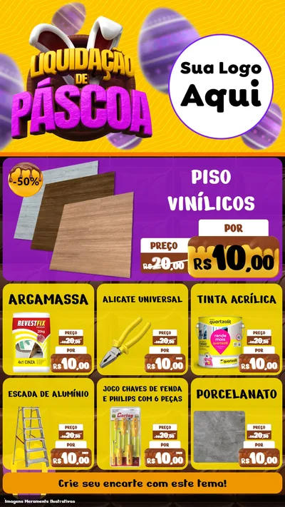 Modelo de Rede Social para Stories com o tema Liquidação de Páscoa para Material para Construção