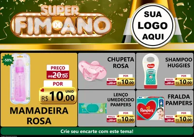 Modelo de Encarte para Encarte A4 Horizontal com o tema Super Fim de Ano para Bebês