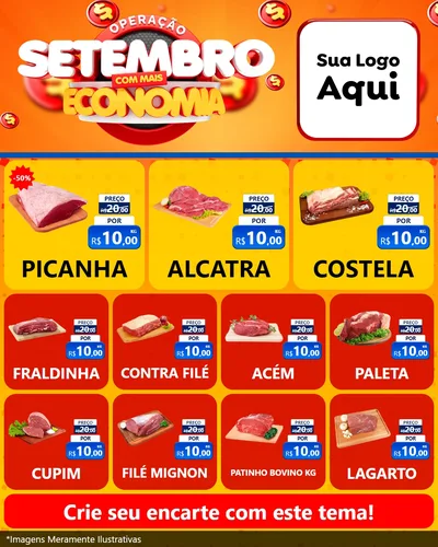 Modelo de Rede Social para Feed Instagram com o tema Operação Setembro Com Muita Economia para Açougue