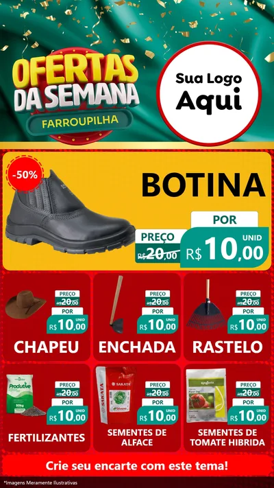 Modelo de Rede Social para Stories com o tema Ofertas da Semana Farroupilha para Agropecuária
